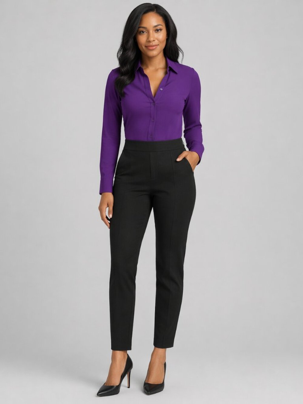 Spanx Perfect Pant High Rise Black Size M Slim Straight Stretch Ponte Shaping